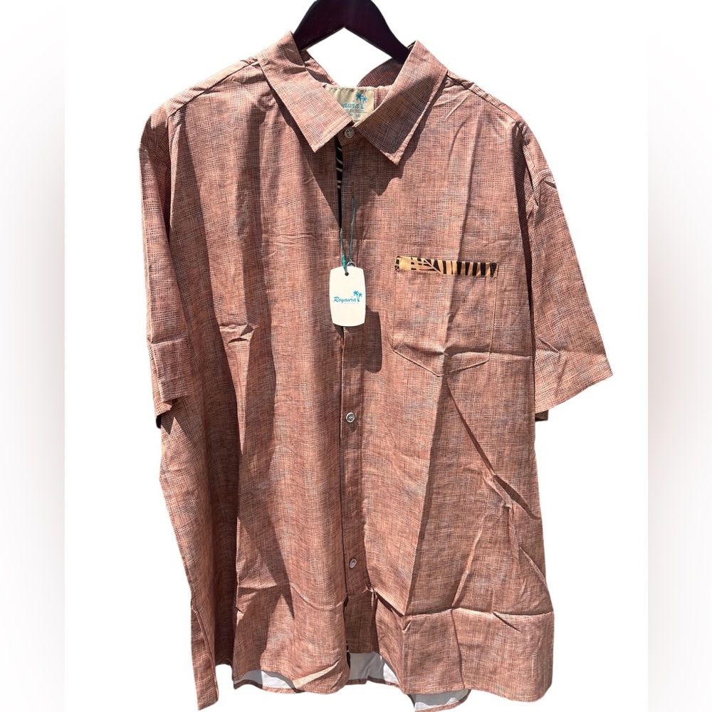 Royaura Hawaiian Shirt Print Short Sleeve Button Men's Size XXL NWT